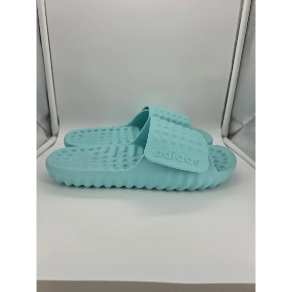 Adidas Adissage TND Cloudfoam Slides Light Blue Massage Sandals M 11 W 12 Teal